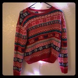 Ugly red and pink Christmas sweater
